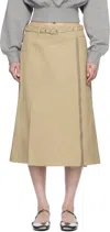 3.1 Phillip Lim Belted Midi Skirt In Khaki