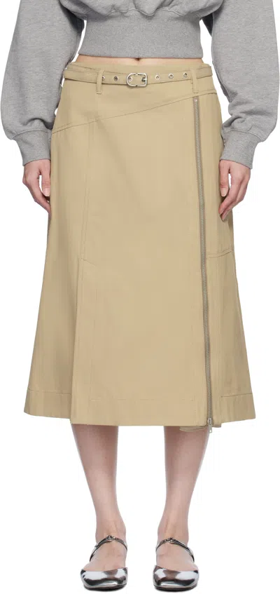 3.1 PHILLIP LIM BEIGE UTILITY MIDI SKIRT