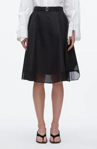 3.1 Phillip Lim Belted A-line Chiffon Skirt In Black