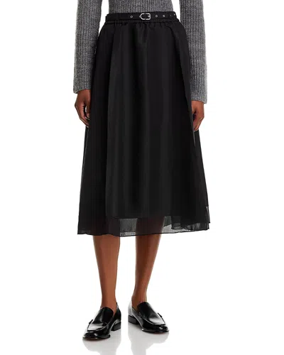 3.1 PHILLIP LIM BELTED CHIFFON HEM MIDI SKIRT