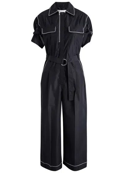 3.1 Phillip Lim Belted Cotton-blend Jumpsuit In Black