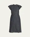 3.1 Phillip Lim Belted Denim Midi Shirtdress In Blue