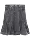 3.1 Phillip Lim Flounce Hem Belted Denim Skirt In 灰色