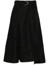 3.1 Phillip Lim Belted Flare Skirt In Ba001 Black