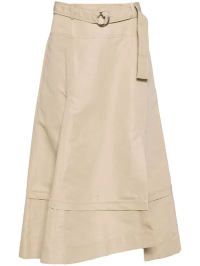 3.1 Phillip Lim Belted Flare Skirt In Brown