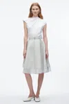 3.1 Phillip Lim Belted Flounce Skirt With Chiffon Combo In White