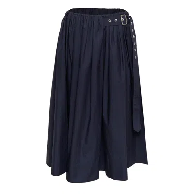 3.1 Phillip Lim Belted Gathered Midi Skirt In Blue