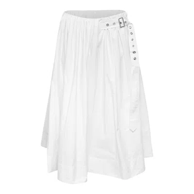 3.1 Phillip Lim Belted Gathered Midi Skirt In White