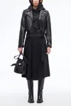 3.1 Phillip Lim Belted Leather Biker Jacket In Black