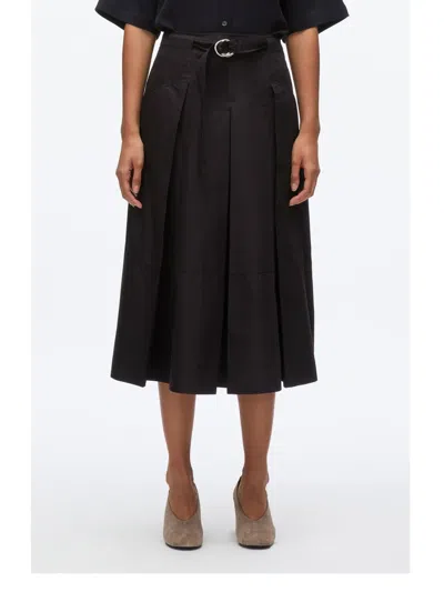 3.1 Phillip Lim Belted Midi Skirt In Black