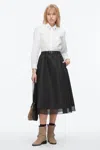 3.1 Phillip Lim Belted Midi Skirt With Chiffon Hem Black In White