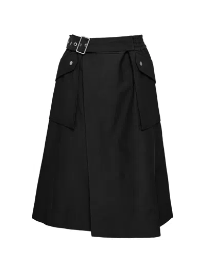 3.1 Phillip Lim Belted Midi Skirt In Black