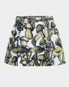 Shop 3.1 Phillip Lim Belted Mushroom-print Shorts In Sky Blue Multi