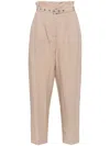 3.1 Phillip Lim Belted Pleat-detail Tapered Trousers In Ta265 Taupe