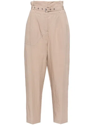 3.1 Phillip Lim Belted Pleat-detail Tapered Trousers In Ta265 Taupe