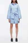 3.1 Phillip Lim Belted Shorts With Cuffs In Oxford Blue