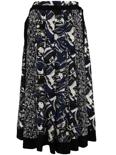 3.1 Phillip Lim Belted Skirt In Mi481 Midnight Multi
