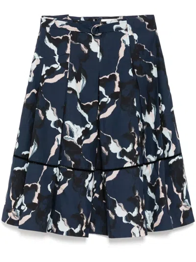 3.1 Phillip Lim Belted Skirts In Navy Multi