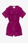3.1 Phillip Lim Wide-collar Belted Jumpsuit In Purple