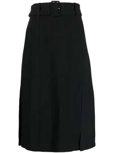 3.1 Phillip Lim Belted-waist High-waisted Skirt In Black