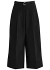 3.1 Phillip Lim Belted Wide-leg Cotton-blend Trousers In Black