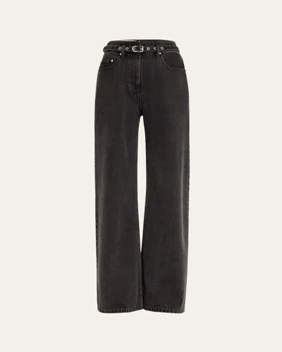 3.1 Phillip Lim Belted Wide-leg Jeans In Washed Black