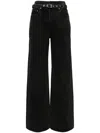 Shop 3.1 Phillip Lim Belted Wide Leg Jeans In Washed Blk