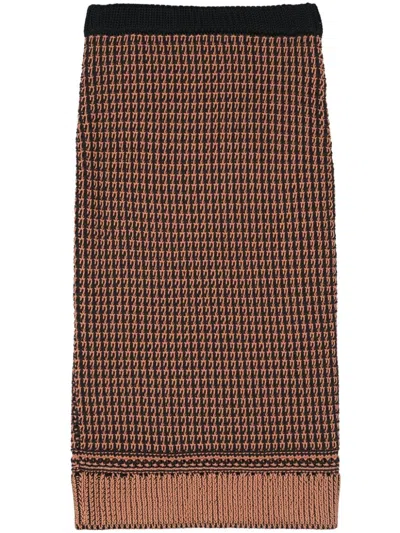 3.1 Phillip Lim Bi-color Knitted Skirt In Cl021 Clay-blk