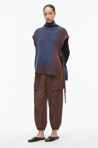 3.1 Phillip Lim Bicolor Alpaca Turtle Neck Vest In Brown