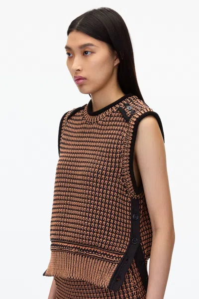 3.1 Phillip Lim Two-tone Knitted Vest In Light Brown