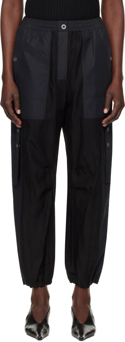 3.1 Phillip Lim Black & Navy Cargo Combo Trousers In Black-midnight