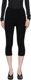 3.1 Phillip Lim Black Compact Rib Capris Leggings In Black