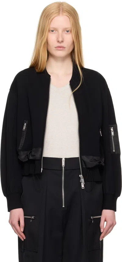 3.1 Phillip Lim Black Double Layered Bomber Jacket