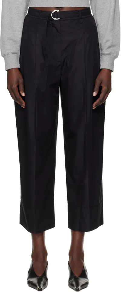 3.1 Phillip Lim Black Double Pleat Wide Cropped Trousers