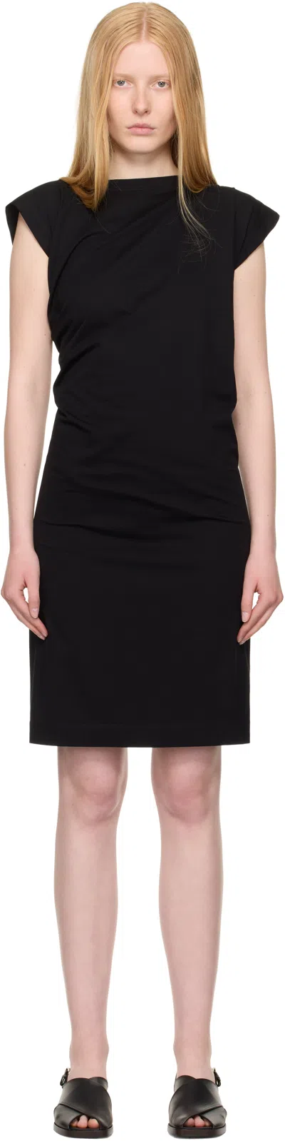 3.1 Phillip Lim Black Draped Short Sleeve T-shirt Minidress