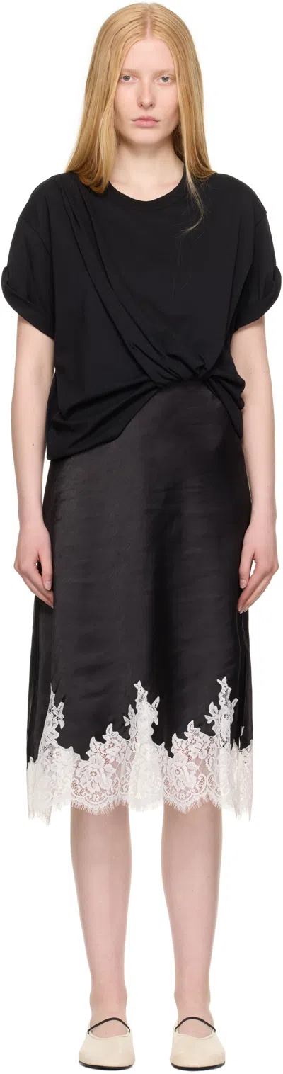 3.1 Phillip Lim Layered Cotton And Satin T-shirt Dress In Black