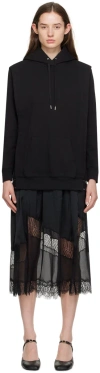 3.1 Phillip Lim Black Lace Trim Midi Dress In Ba001 Black
