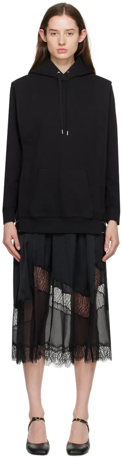 3.1 Phillip Lim Black Lace Trim Midi Dress In Ba001 Black