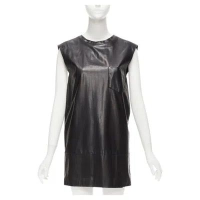 Pre-owned 3.1 Phillip Lim Black Leather Pocketed Slit Lace Up Keyhole Mini Dress Us2 S