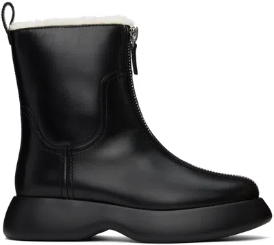 3.1 Phillip Lim Black Mercer Zip Shearling Boots In Ba001 Black