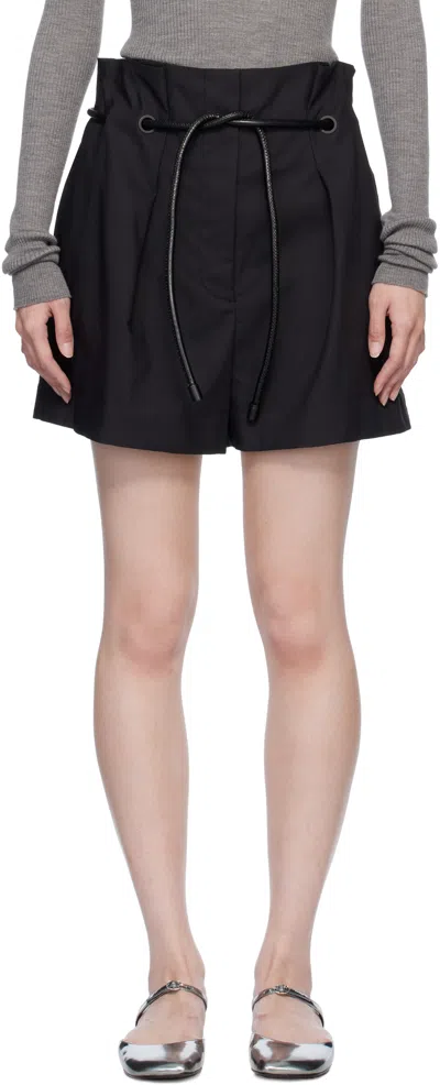 3.1 Phillip Lim Black Origami Pleated Shorts