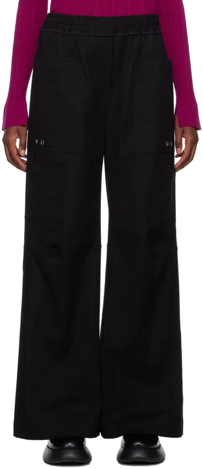 3.1 Phillip Lim Black Panama Trousers In Ba001 Black