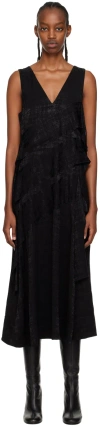 3.1 Phillip Lim Black Plaid Midi Dress In Ba001 Black