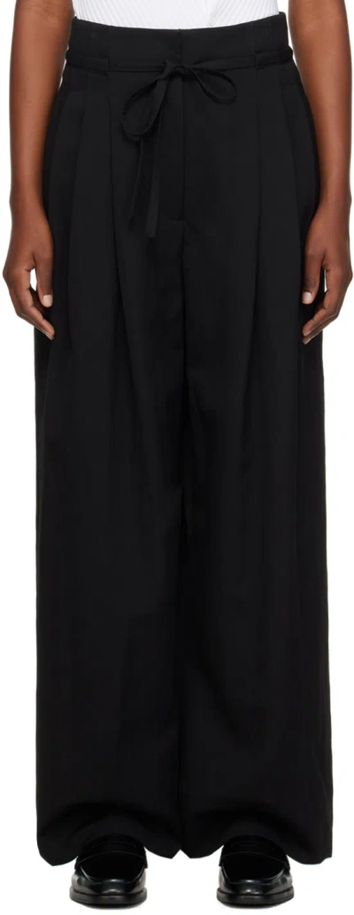 3.1 Phillip Lim Black Relaxed Trousers In Ba001 Black