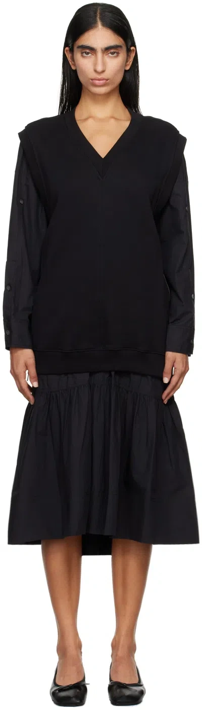 3.1 Phillip Lim Black Vest Combo Midi Dress
