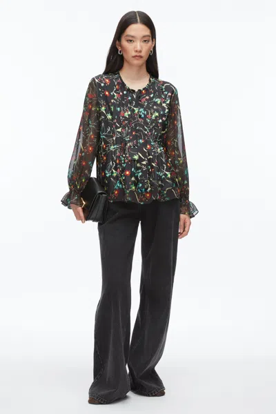 3.1 Phillip Lim Bliss Floral Blouse In Black