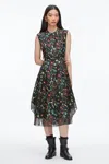 3.1 Phillip Lim Floral-pattern Sleeveless Midi Dress In Black