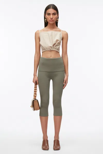 3.1 Phillip Lim Blooming Lotus Compact Rib Capris In Green