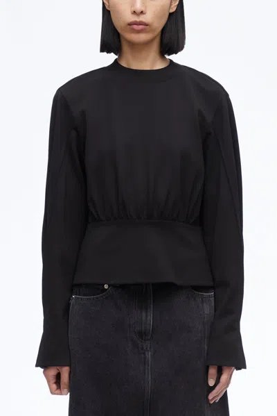 3.1 Phillip Lim Blouson Ponte Top In Black