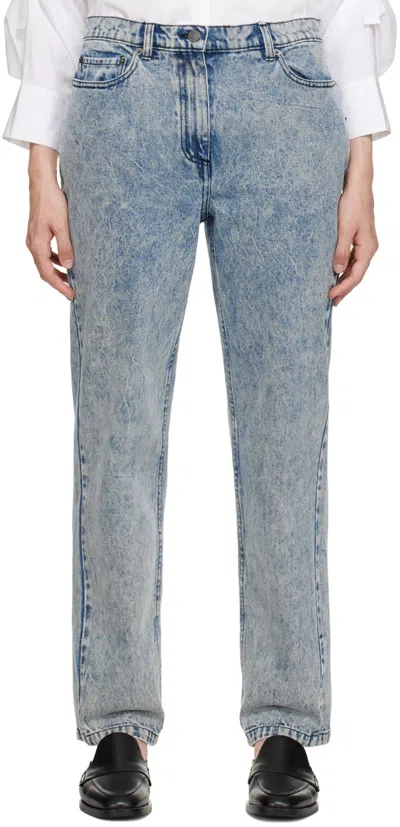 3.1 Phillip Lim Blue Overdyed Jeans In Glacier Gl100